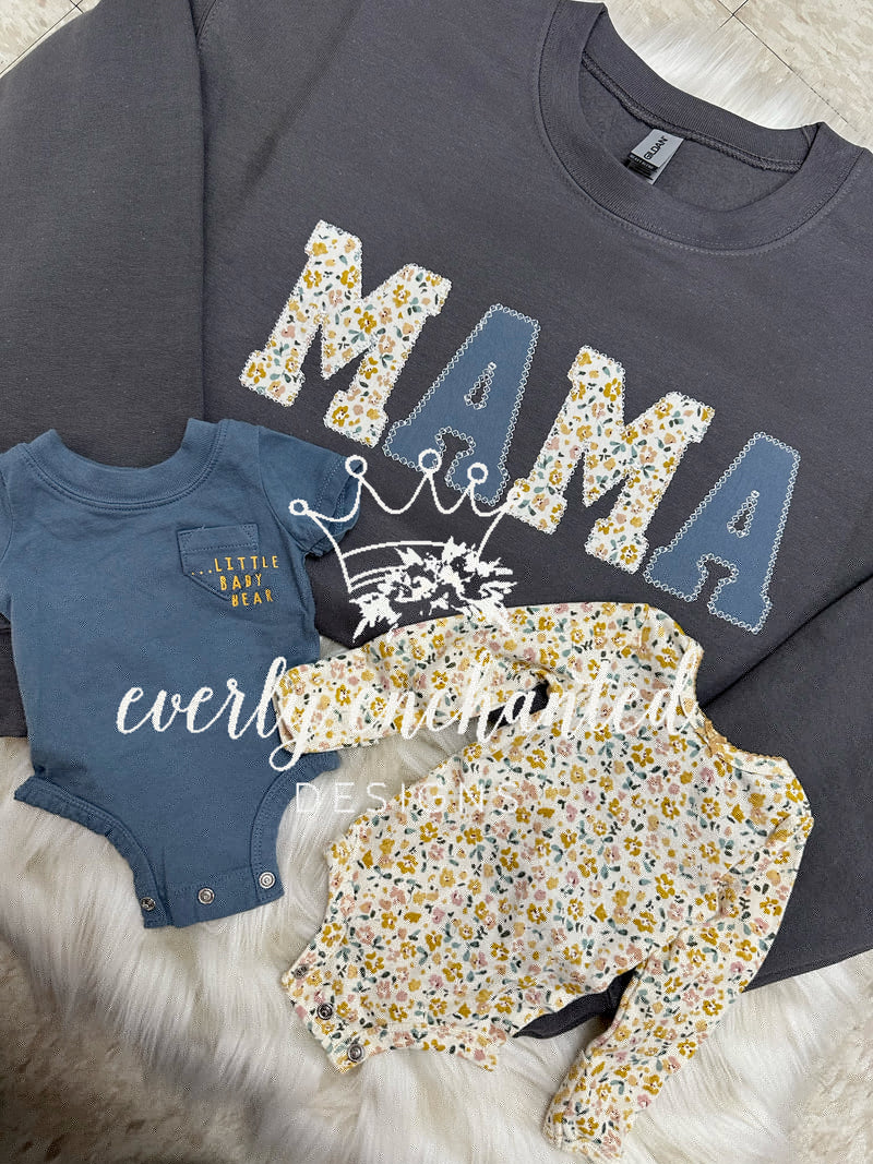 Mama Baby Footie Blanket Keepsake Applique Sweatshirt